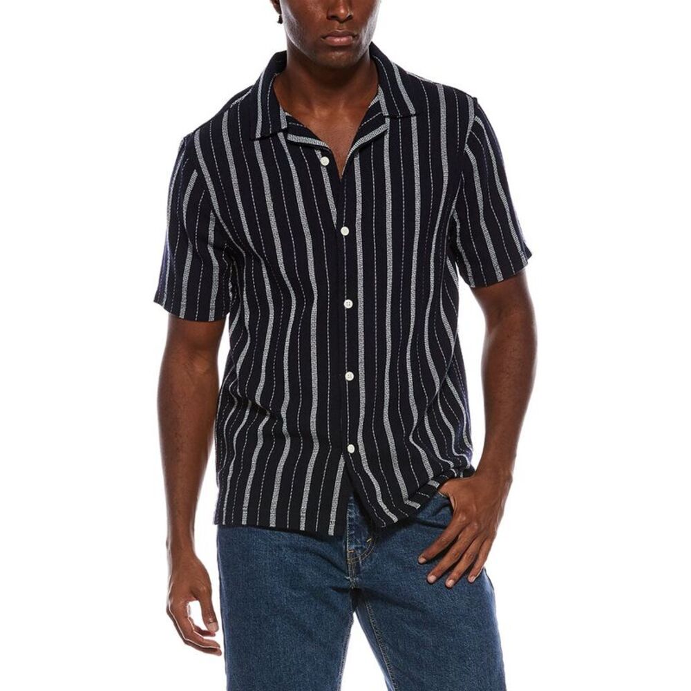 Truth Mens  Striped Shirt, Navy